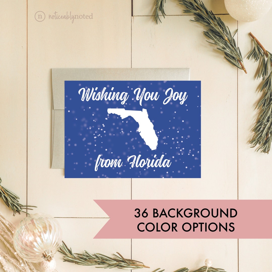 Florida Christmas Cards Florida Holiday Cards State - Etsy