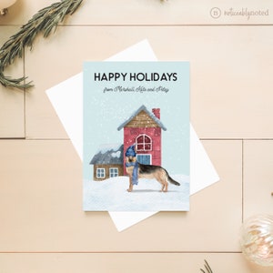 German Shepherd Christmas Cards, Dog Christmas Card, German Shepherd Holiday Greeting Cards, Personalized Dog Cards, GSD Christmas, DG22