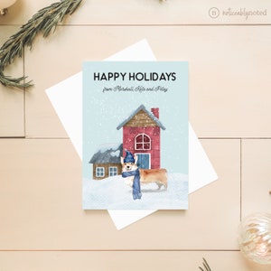 Corgi Christmas Cards, Corgi Greeting Card, Dog Christmas Card, Pembroke Welsh Corgi Cards, Dog Holiday, Personalized Christmas Cards, DG22