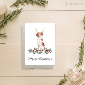 Brittany Dog Christmas Card - Brittany Dog Holiday Cards - Dog Christmas Card Set - Unique Dog Holiday X-mas Card - Holiday Cards Pack - DG3
