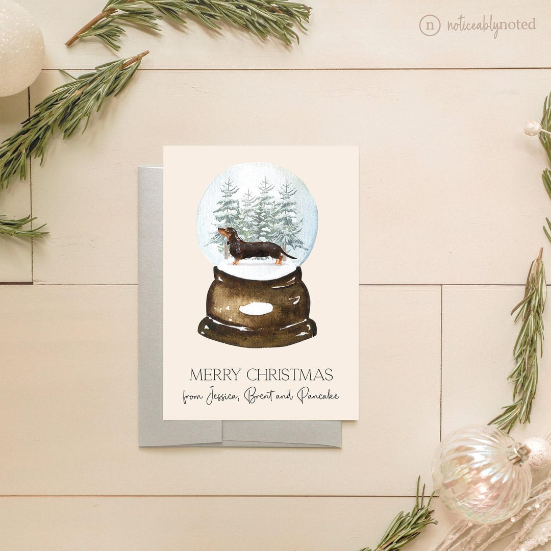 Dachshund Christmas Card Weiner Dog Holiday Cards Dog Christmas