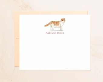 Scottish Fold Personalized Flat Note Cards  - Cat Stationery - Gifts for Cat Lovers - Social Stationery - Cat Lady - Modern Stationary - CT1