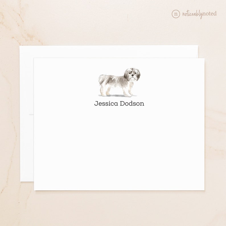 Shih Tzu Personalized Flat Note Cards Stationery Gifts for Dog Lover Chinese Lion Dog Gift Cute Dog Cards Social Stationery DG1 image 2