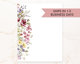 Wildflowers Notepad - Floral Notepad -  Small Notepad - Social Stationery - Flower Notepad - Plant Lover Gift - Plant Lady - Botanist - QSWF