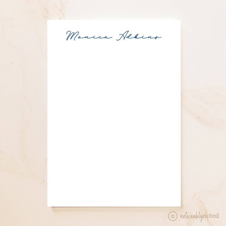 Personalized Script Notepad Custom Notepads Social Stationery Customized Notepad Modern Stationary Stationary Signature ML1 image 2