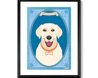 Happiness Is The Love Of A Lab Labrador Retriever Art Print 8x10