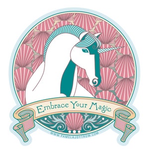 Pegatina de unicornio abraza tu magia