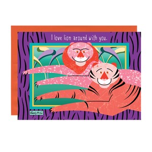 Lion Around Love Card Valentines
