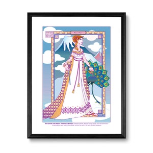 Puede incluir: Una ilustración colorida de Hera, la diosa griega del matrimonio, con un pavo real detrás de ella. El texto dice "WIFE OF THE MONTH, Hera (Queen) Juno - Goddess of Marriage. Archetypal qualities: ability to endure, devoted, loyal and committed to a relationship or cause, relationship oriented, wife and matriarch of the family. Symbol: The peacock."