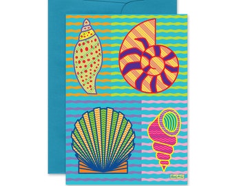 Seashell Study Blank Greeting Card 5x7 Beach