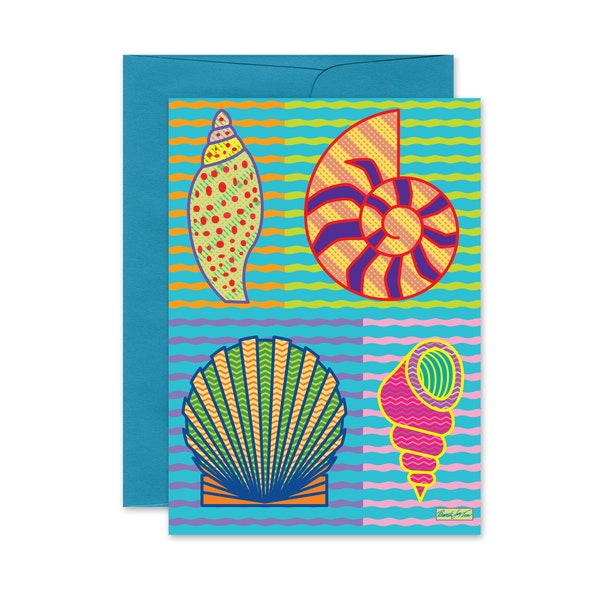 Seashell Study Blank Greeting Card 5x7 Beach