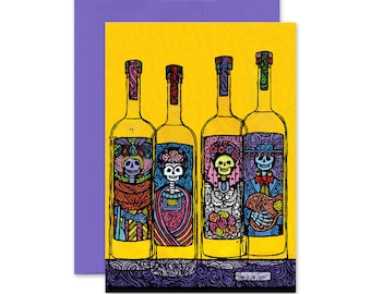 Dying For Tequila Greeting Card Day of the Dead