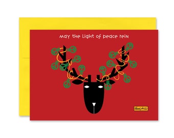 Holiday Card-Xmas Reins Holiday Greeting Card Reindeer