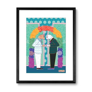 Gay Cat Wedding Groom and Groom Art Print 8x10