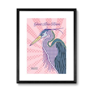 Impression d'art Heron Florida oiseaux - Grand héron