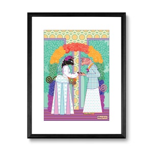 Gay Lesbian Cat Bruiloft Bruid en Bruid Art Print 8x10