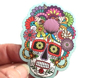 Magnet- Sugar Skull With Seashell Hair