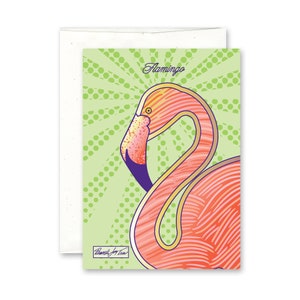 Carte de voeux flamant rose - oiseaux de Floride