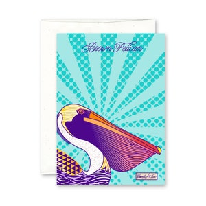Pelican Greeting Card- Brown Pelican Florida Birds