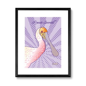 Grafika artystyczna z ptakami Florydy – warzęcha różowa
