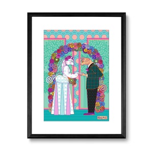 Kat Bruid en Bruidegom Wedding Art Print 8x10