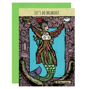 Meals With Mermaids: Breakfast Blank Card