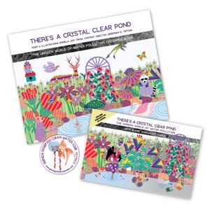Coloring Book and Science Game on The Unseen World Of Water Pollution, Answering Card, Sticker, and Limited Offer