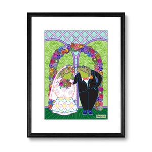 Kikker Bruid en Bruidegom Bruiloft 8x10 Art Print