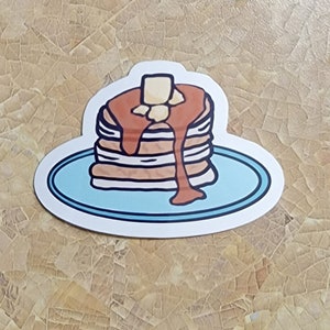 Pancakes Sticker, Breakfast Sticker, Food Sticker, Baking Sticker, Brunch Sticker, Water Resistant Sticker, Hand Drawn Sticker, Die Cut