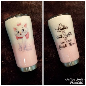 Marie Aristocats Tumbler, Aristocats Tumbler, Aristocats Marie Mug, Aristocats Marie Cup, Glitter Ombre Tumbler, Glitter Tumbler, Cat Cup