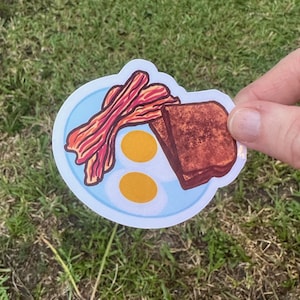 Breakfast Sticker, Food Sticker, Brunch Sticker, Eggs Sticker, Bacon Sticker, Toast Sticker, Hand Drawn Sticker, Gifts for Foodies, Die Cut