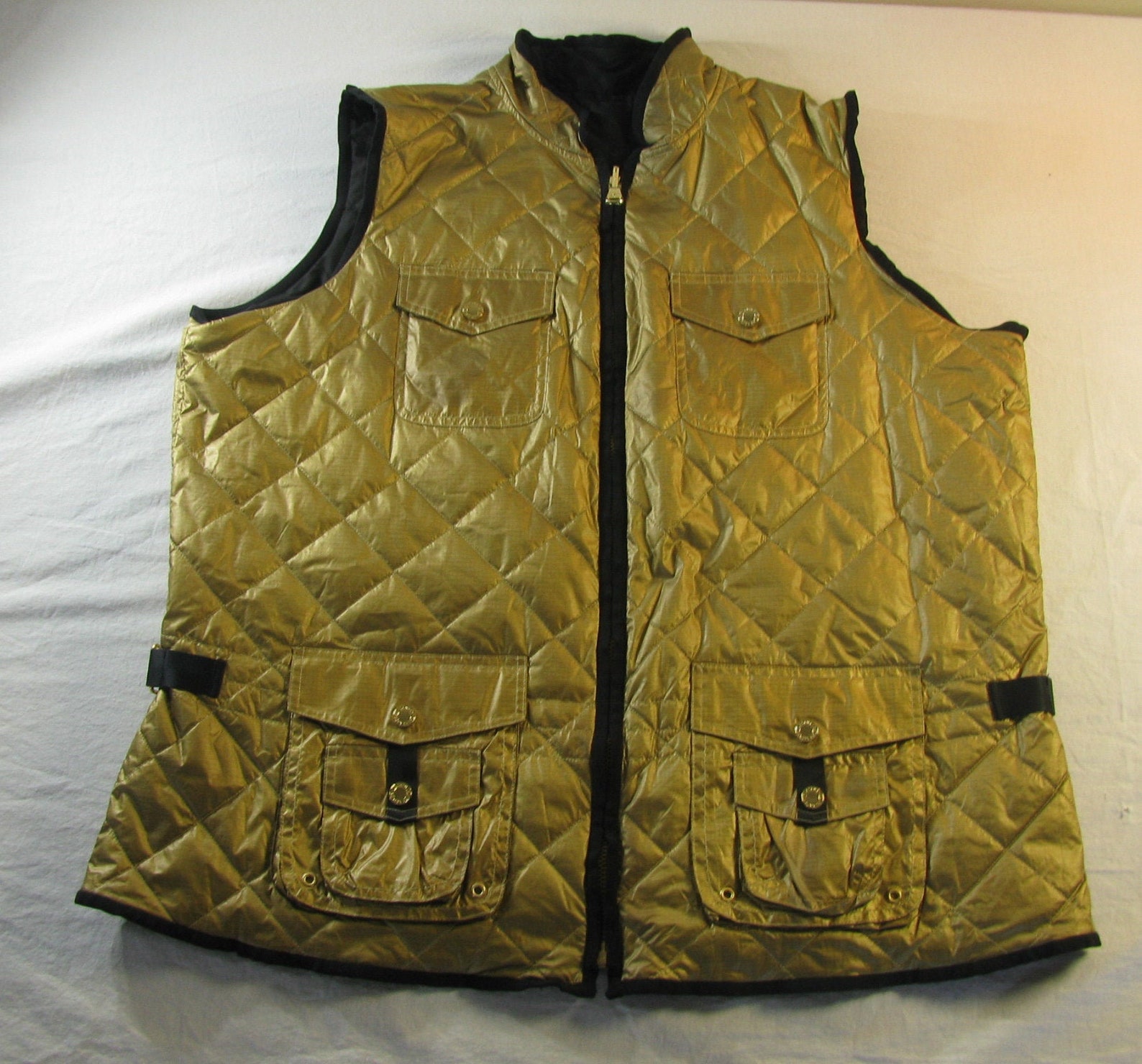Quilted Metallic Gold Vest by Ralph Lauren Etsy