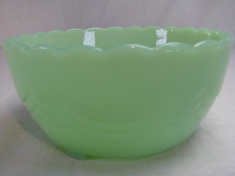 Unbelievable Fluted Jadeite Bowl by Fire King 5.25