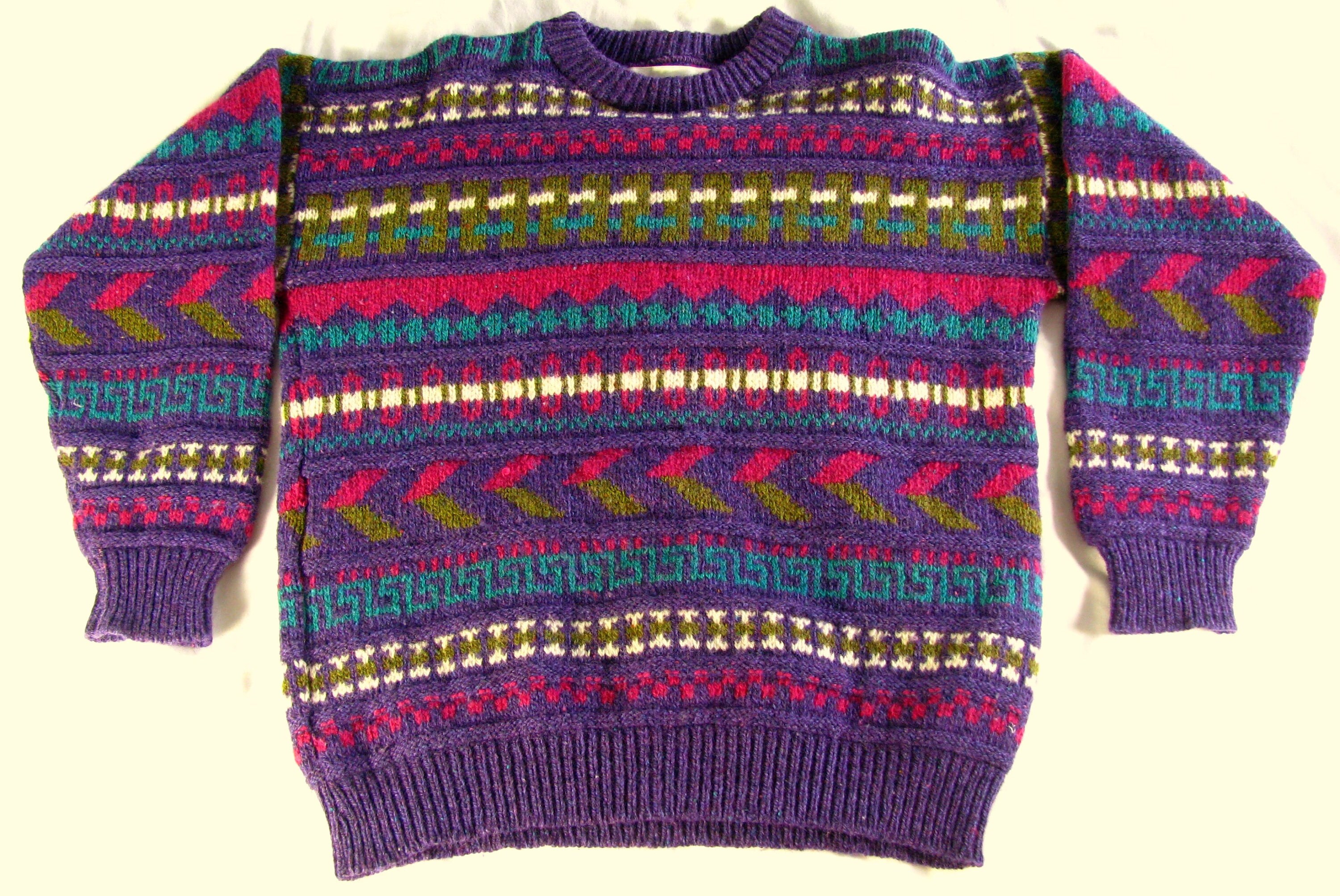purple and red sweater