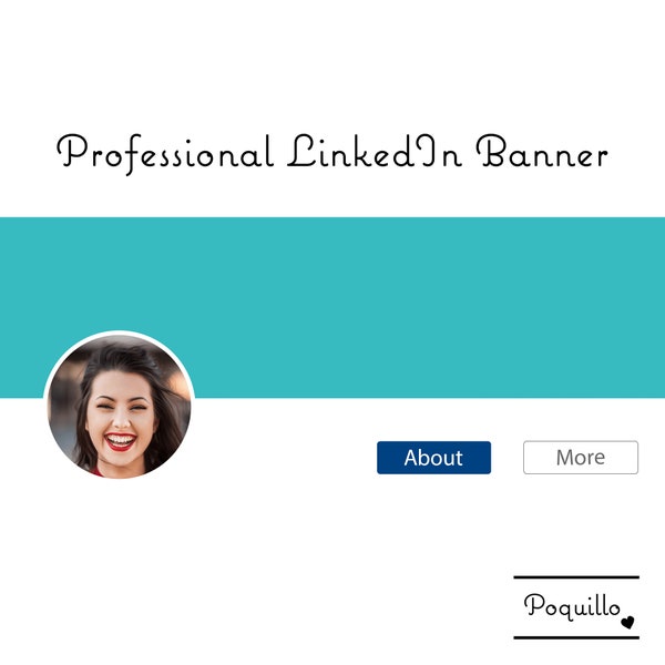 Calm Aqua Blue Profile LinkedIn Banner || Digital PNG File Download