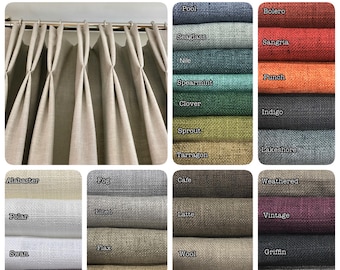 New Barista Custom Linen Drapery Collection in 32 Colors. Pinch Pleat, French Pleat, Inverted Pleat Designer Drapery Styles.Made in Canada.