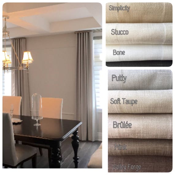 Custom Designer Faux Linen High Quality Drapery Panels Legacy Etsy