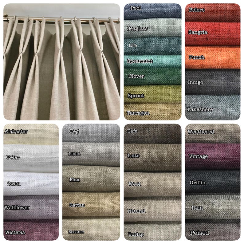 New Barista Custom Linen Drapery Collection in 32 Colors. Etsy Canada