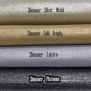 Shimmer Linen Drapery Collection. Modern Silver Metallic and Gold Slubby Linen Drapes. Pinch Pleat, French Pleat Curtains. Made in Canada. image 3