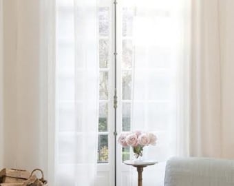Custom Voile Sheer Curtain: Living Room Bedroom Window Treatment