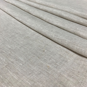 Pure Natural Washed Linen Fabric by the Yard for Drapery and light Upholstery projects. 100% Linen. Raw Linen. Oatmeal color.