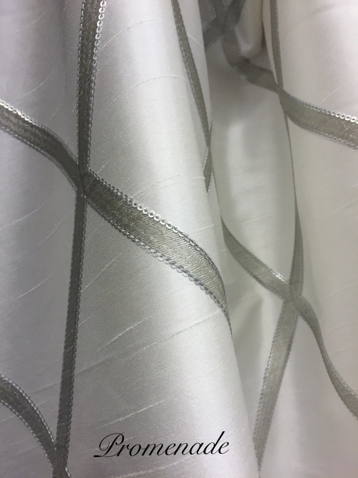 Faux Silk Custom Designer Drapery With Embroidery and Sequins Etsy Canada