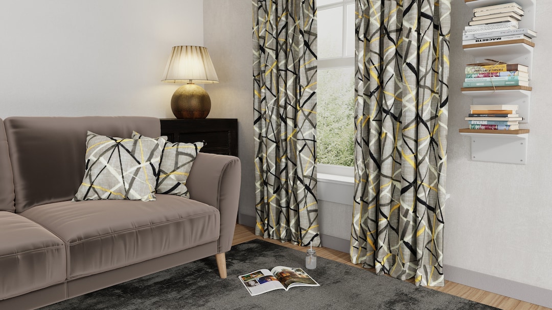 Lexington Print Cotton Drapery Panel: Custom Made in Canada - Etsy
