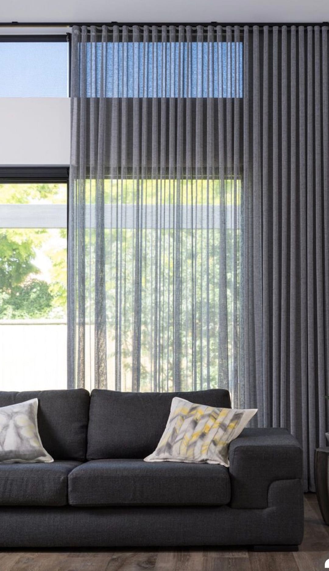 Custom Sheer Ripple Fold Drapery Panel.pulse Drapery System.gray ,off ...