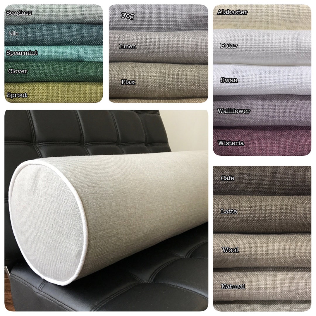 Decorative Linen Bolster Pillows. Round Bolster Pillows. 6 and 8 Diameter, up to 36 Long. Custom