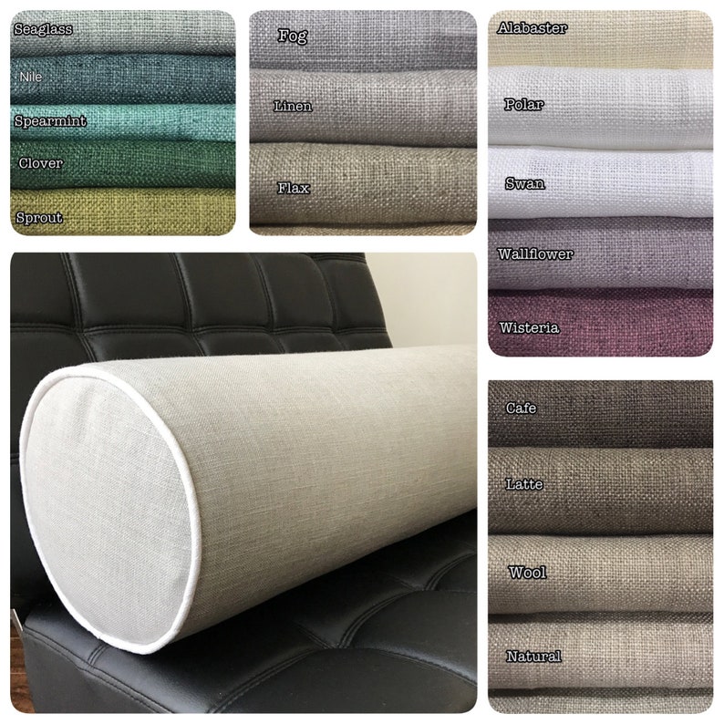Decorative Linen Bolster Pillows. Round Bolster pillows. 6 Etsy