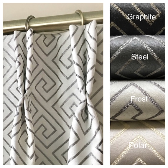 Quantum Geometic Greek Key Designer Drapery Panels Custom Etsy