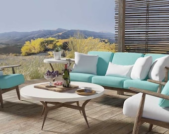 Custom Outdoor Cushion Covers with Zippers. High performance outdoor upholstery fabric cushions. Water, Stain resistant.  Made in Canada.