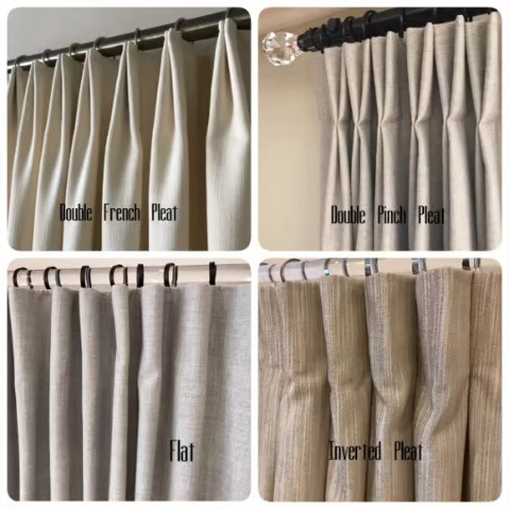 Reverie French Pleat Custom Drapery en 25 opciones de color de tela. Pinch plisado cortinas plisadas francesas. Cortinas y cortinas de raso de algodon. Etsy Mexico