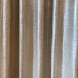Shimmer Linen Drapery Collection. Modern Silver Metallic and Gold Slubby Linen Drapes. Pinch Pleat, French Pleat Curtains. Made in Canada. image 7